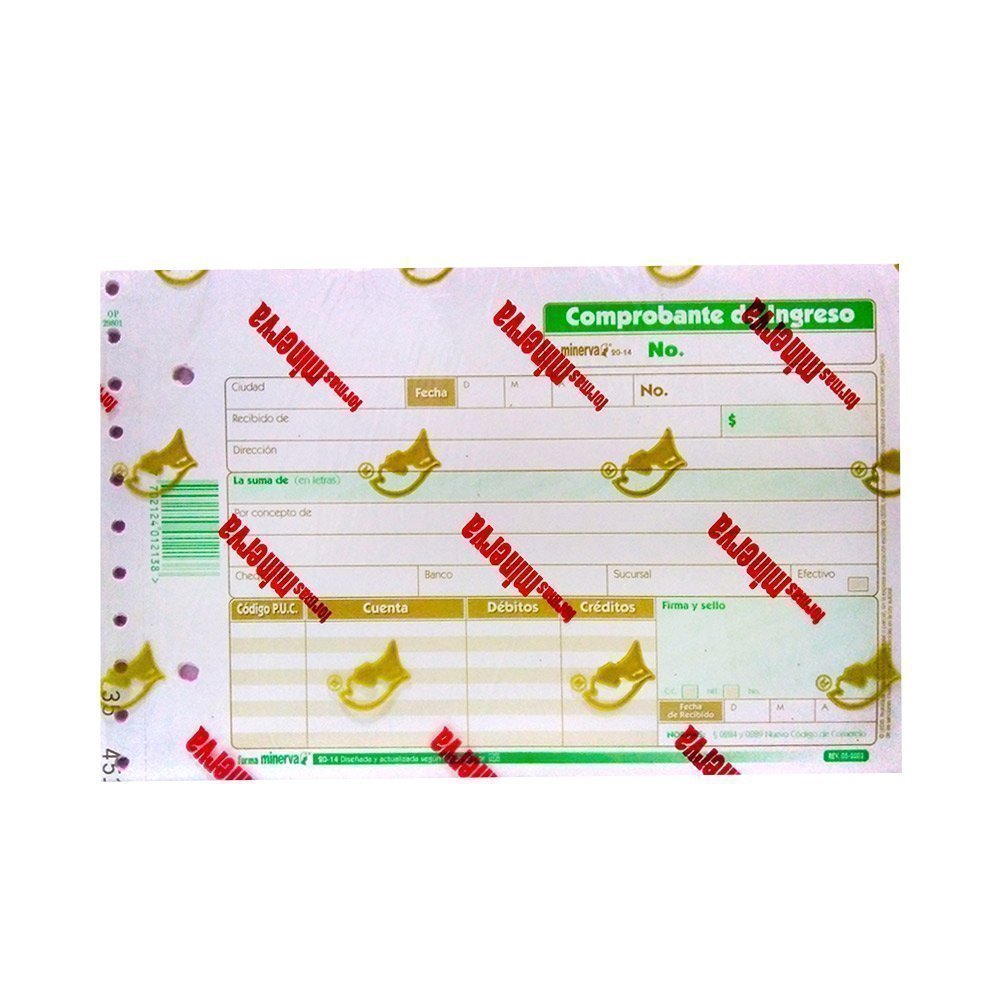 20-14 Comprobante de ingreso minerva paq x 50