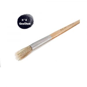 Pincel # 8 plano y redondo grafitos