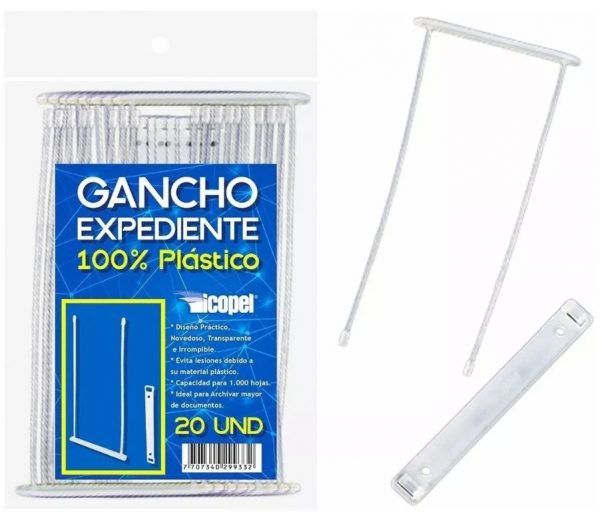 Gancho expediente plastico