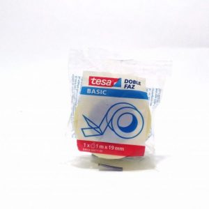 Cinta doble faz tesa basica 1mx19mm