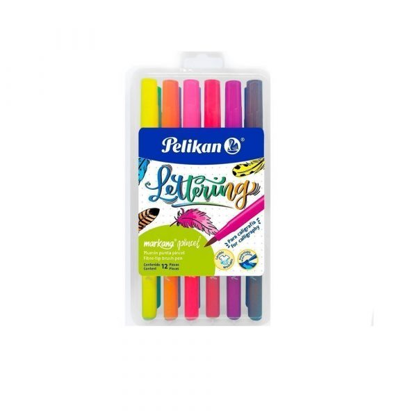 Marcador punta pincel pelikan x12 plumon markana