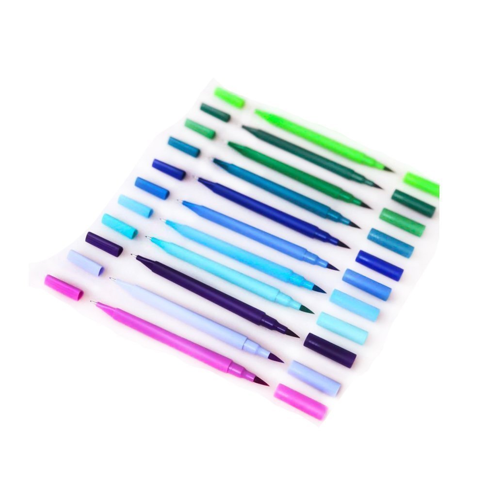 Plumon punta pincel y plumigrafo x25 colores doble punta keeper mate - Imagen 2