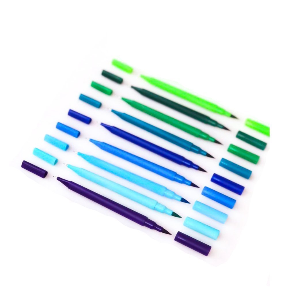 Plumon punta pincel y plumigrafo x20 colores doble punta keeper mate - Imagen 2