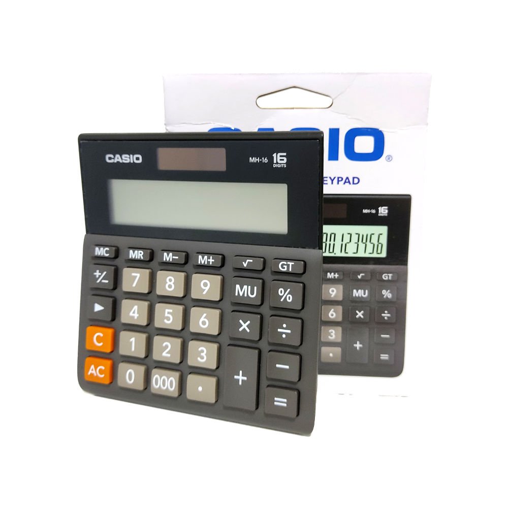 Calculadora 16 digitos mh-16 casio negra serie wide