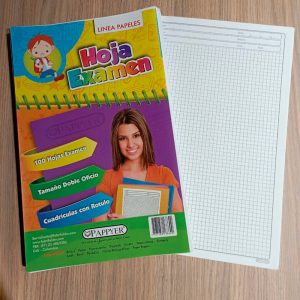 Hoja de examen cuadriculada