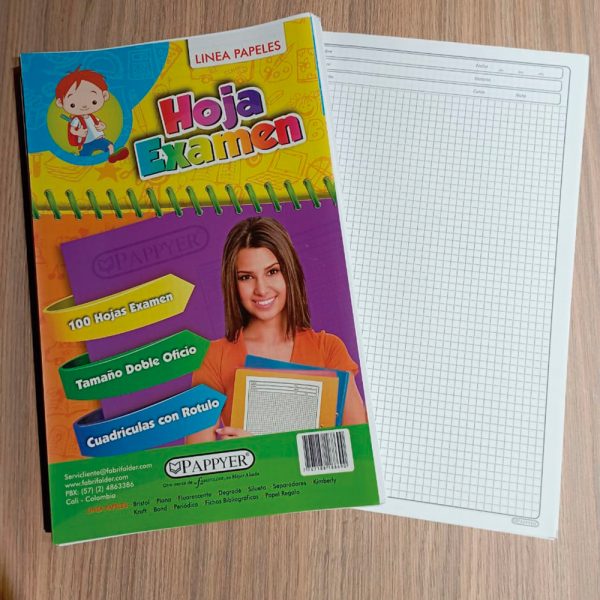Hoja de examen cuadriculada