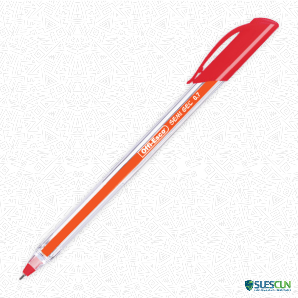 Lapicero Semi Gel Rojo Offi Esco OE-076F