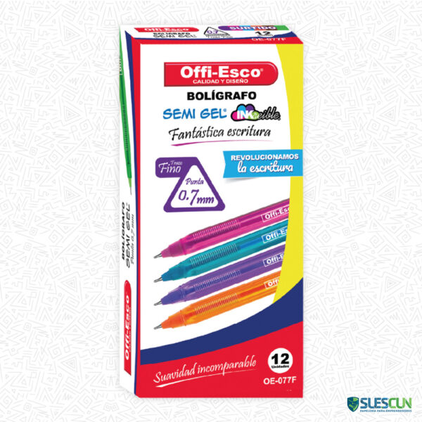 Bolígrafo Semi Gel Surtido Offi Esco OE-077F