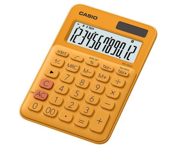 Calculadora 12 digitos casio ms-20uc color mostaza