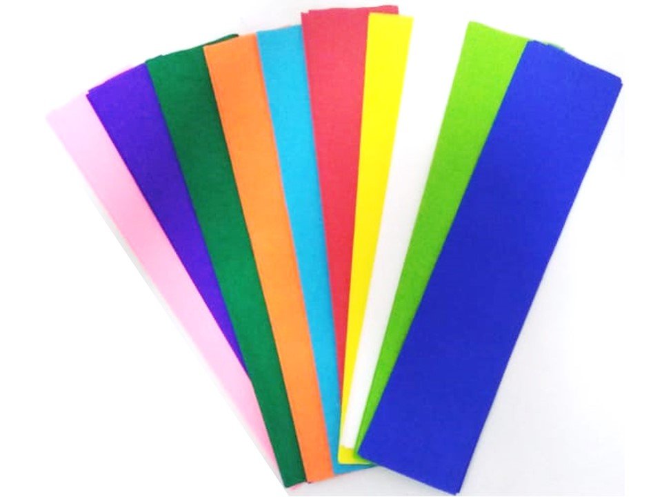 Papel crepe surtido paquete x10 unidades