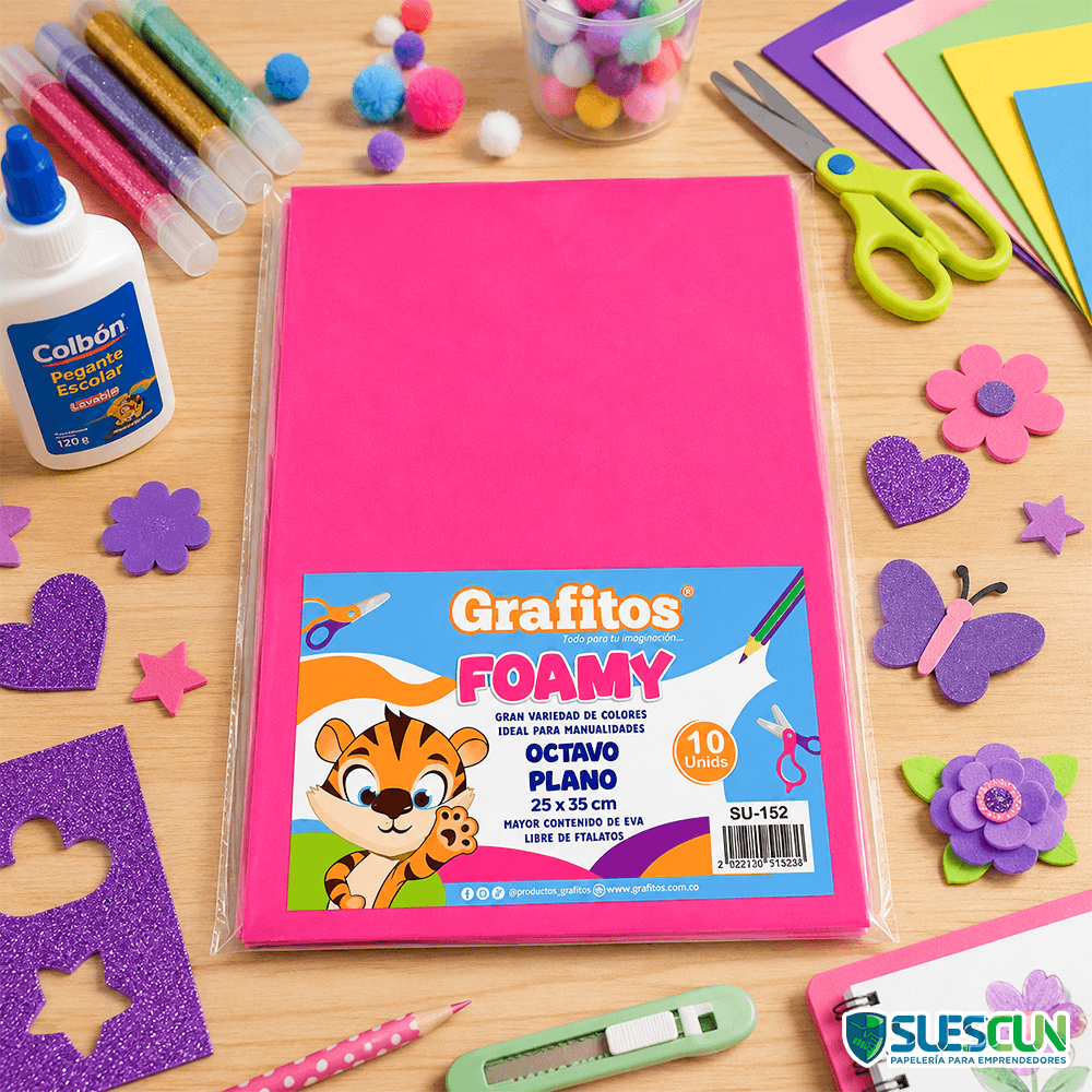 Foamy Grafitos 1/8 Liso Fucsia
