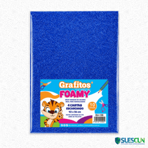 Foamy Cuatro Cartas Azul Escarchado