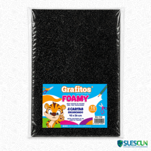 Foamy Cuatro Cartas Escarchado Negro