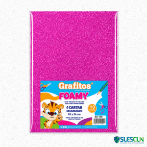 Foamy Cuatro Cartas Fucsia Escarchado