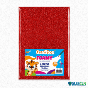 Foamy Cuatro Cartas Rojo Escarchado