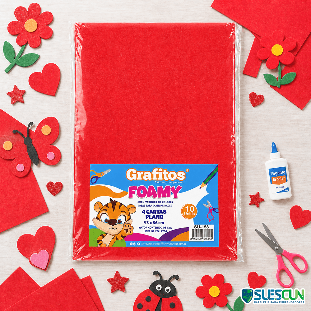 Foamy Cuatro Cartas Rojo