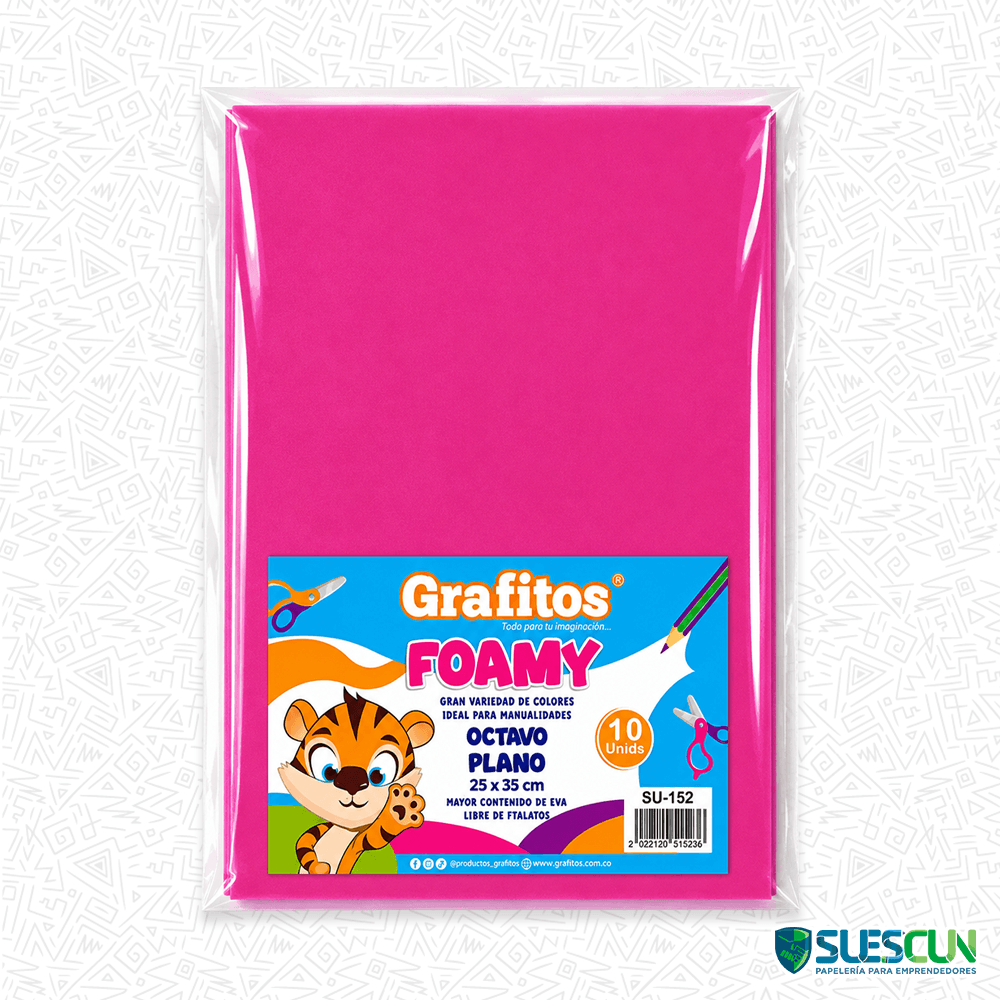Foamy Grafitos 1/8 Liso Fucsia