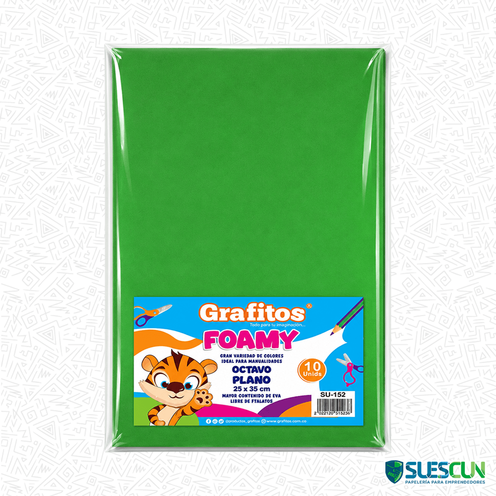 Foamy Grafitos 1/8 Liso Verde
