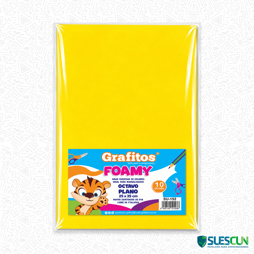Foamy Grafitos 1/8 Liso Amarillo