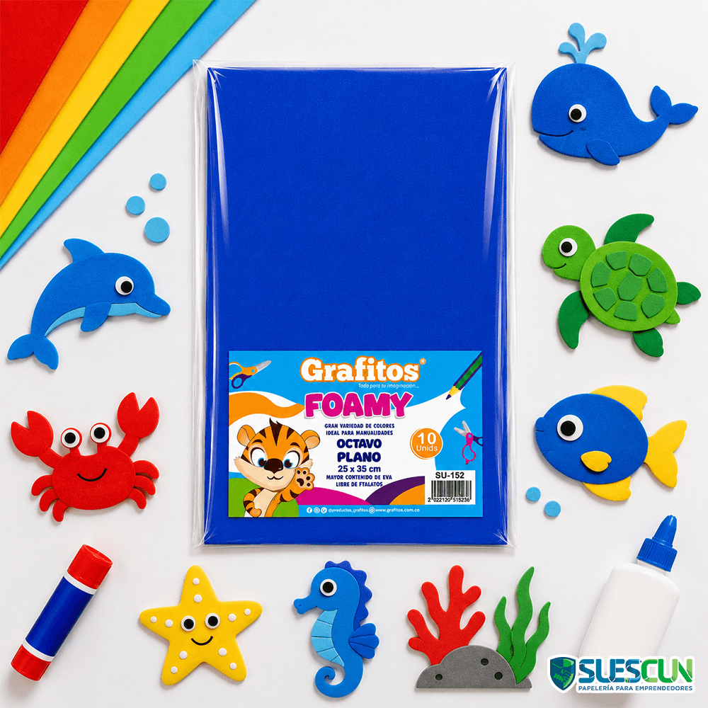 Foamy Grafitos 1/8 Liso Azul