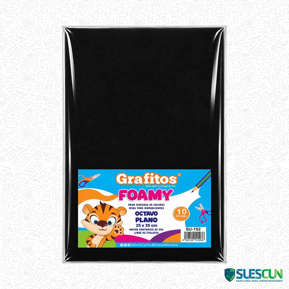 Foamy Grafitos 1/8 Liso Negro