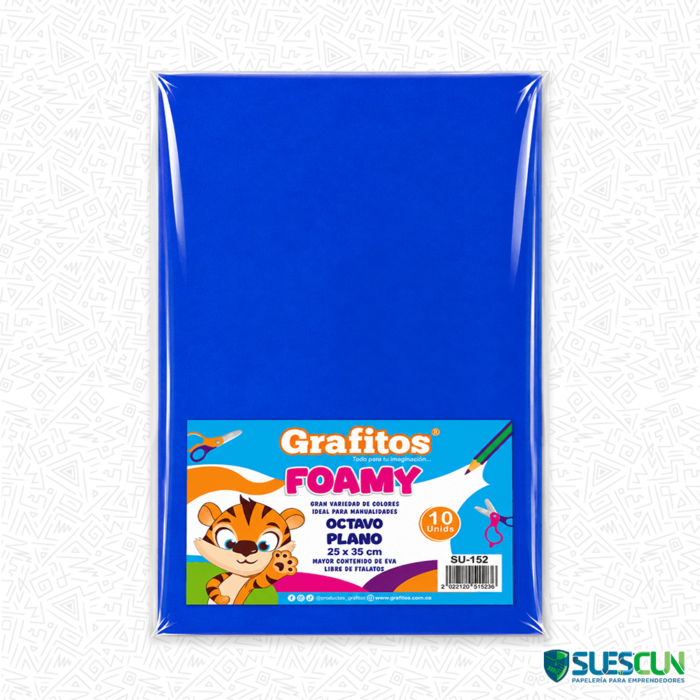 Foamy Grafitos 1/8 Liso Azul