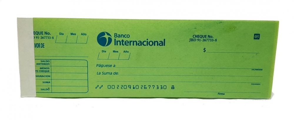 Talonario chequera estudiantil Suescun