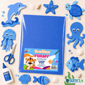 Foamy Cuatro Cartas Azul Oscuro