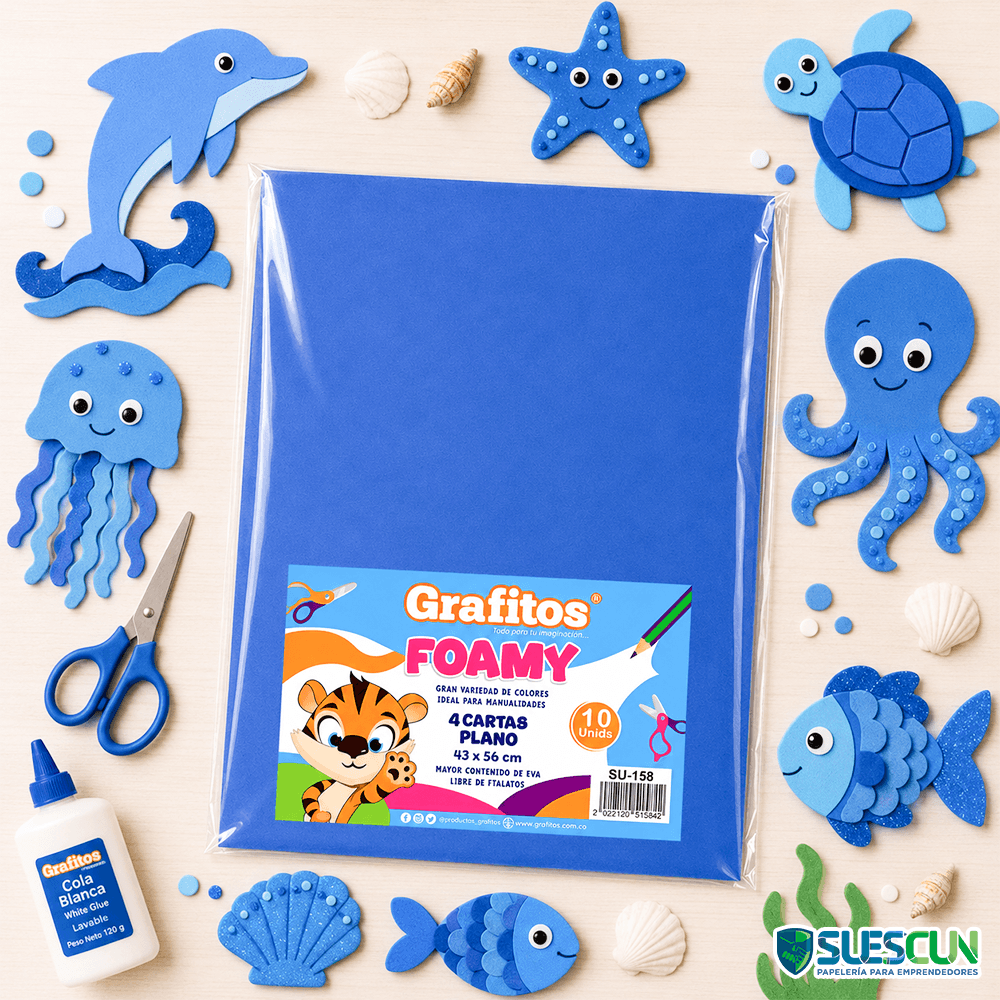 Foamy Cuatro Cartas Azul Oscuro