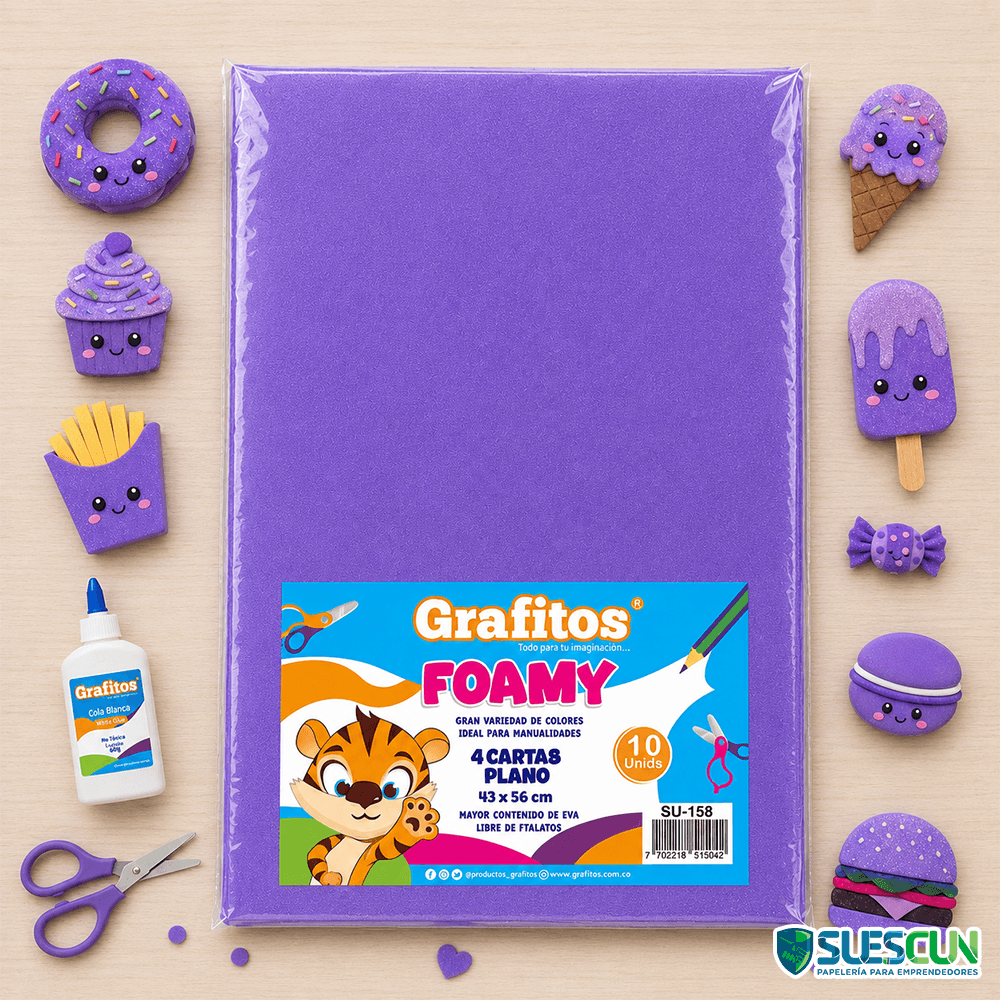 Foamy Cuatro Cartas Morado