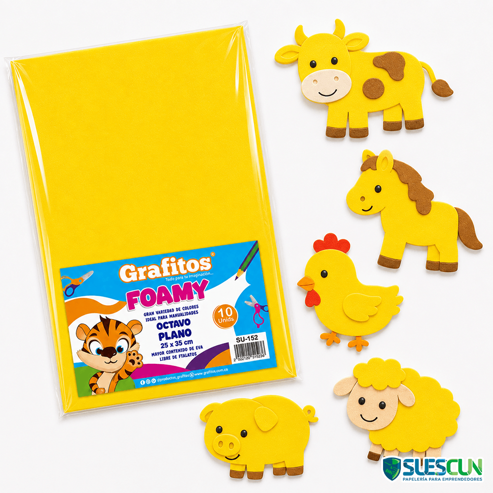 Foamy Grafitos 1/8 Liso Amarillo
