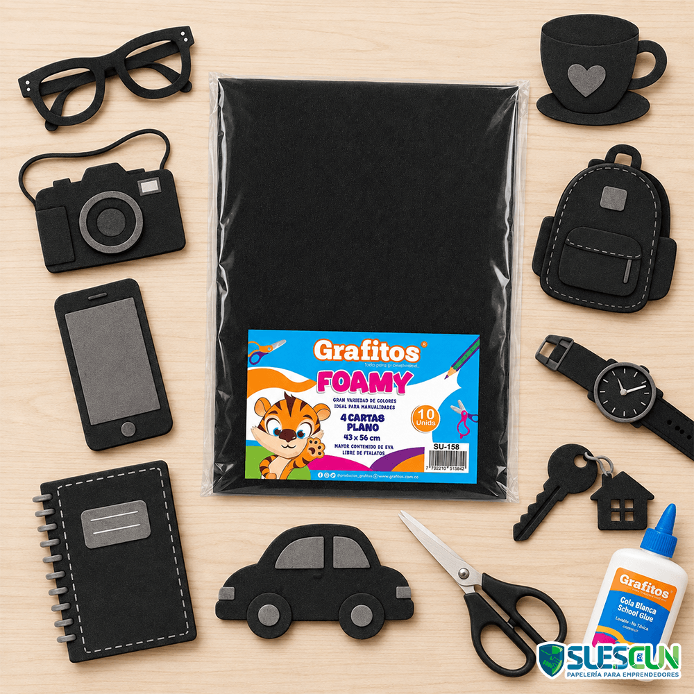Foamy Cuatro Cartas Negro