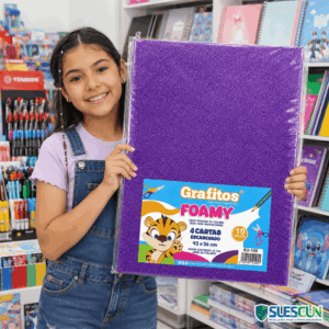 Foamy Cuatro Cartas Escarchado Morado