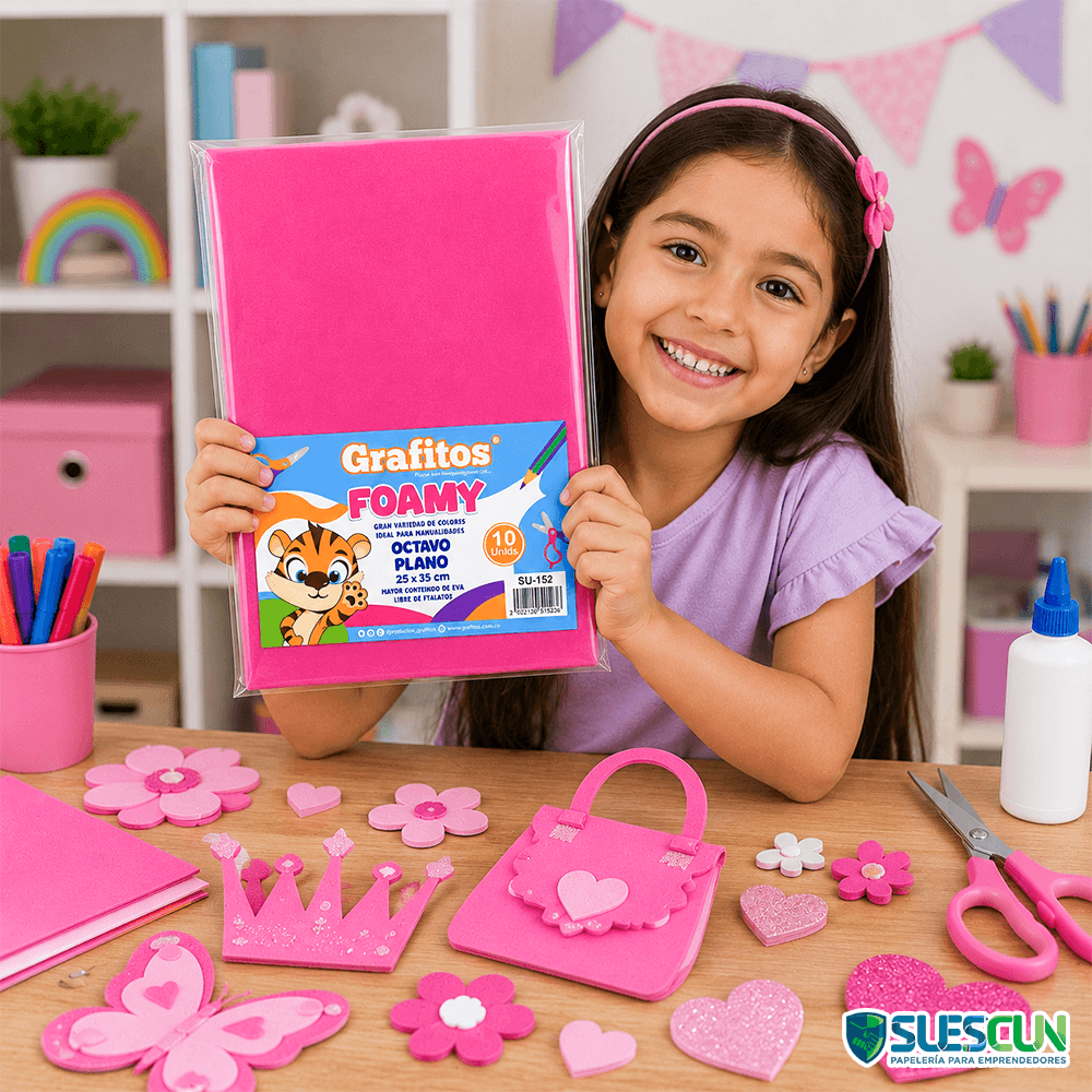 Foamy Grafitos 1/8 Liso Fucsia