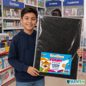 Foamy Cuatro Cartas Escarchado Negro