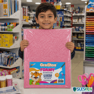 Foamy Cuatro Cartas Escarchado Rosado