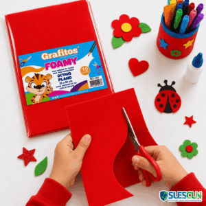 Foamy Grafitos 1/8 Liso Rojo