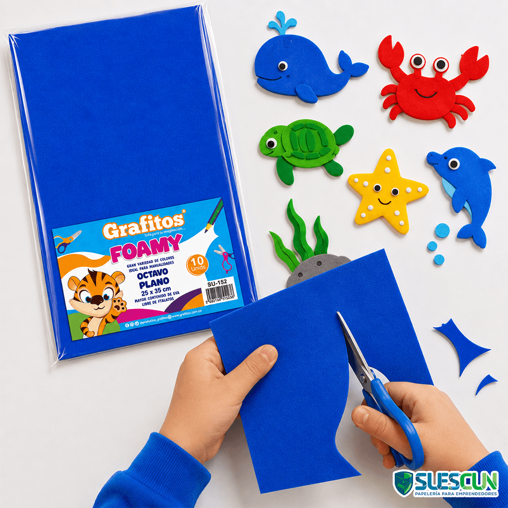 Foamy Grafitos 1/8 Liso Azul