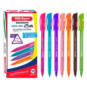 Lapicero Semi Gel Surtido 077 Offi Esco Caja x12