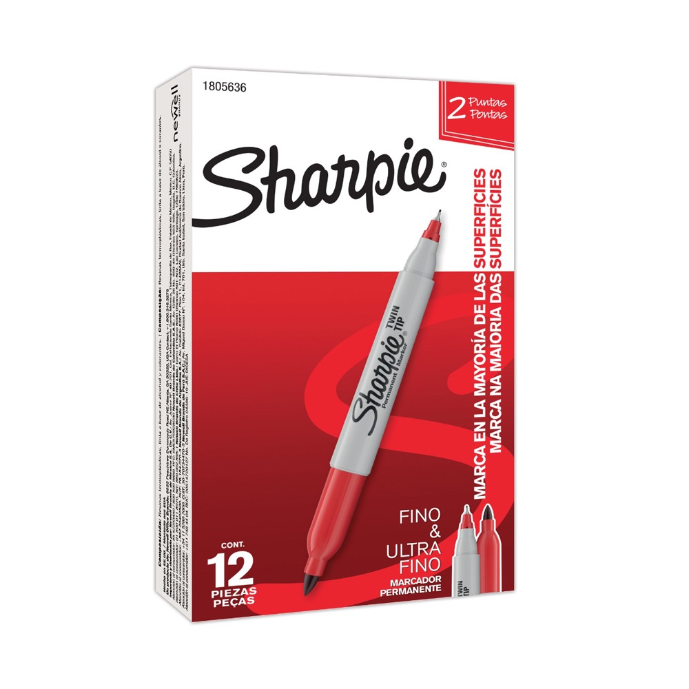 Marcador Sharpie Fine Twin Rojo - Imagen 3