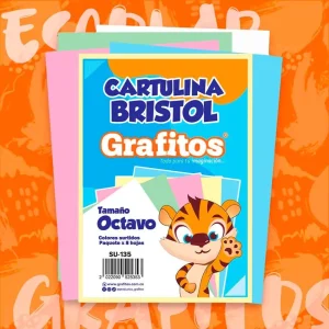 Cartulina Bristol 1/8 Colores Surtidos