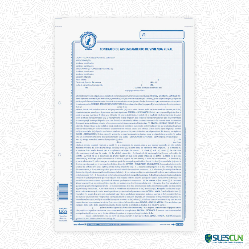 Contrato de Arrendamiento Vivienda Rural 55-11