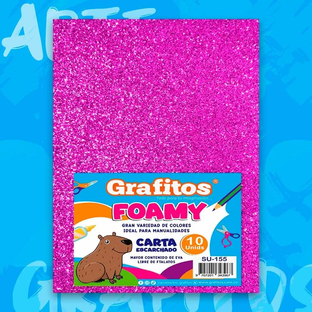 Foamy Carta Escarchado Fucsia