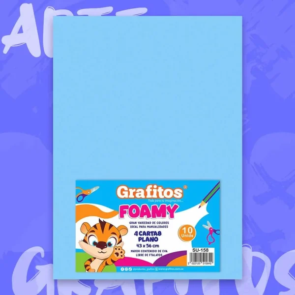 Fommy Cuatro Cartas Liso Celeste