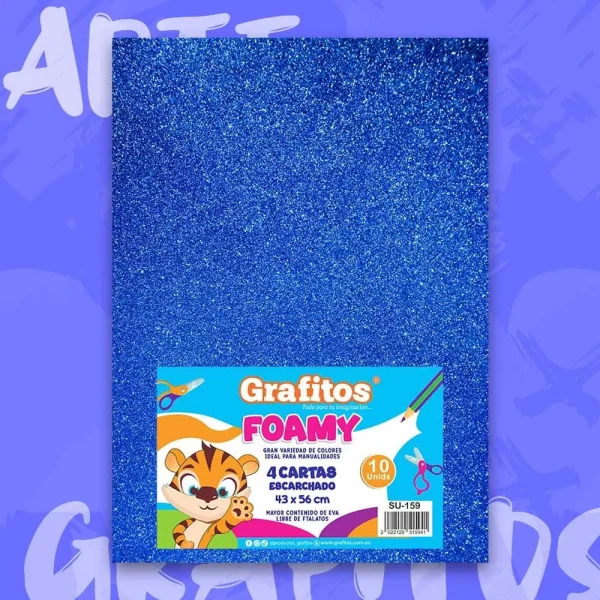 Fommy Grafitos Cuatro Cartas Azul Oscuro Escarchado