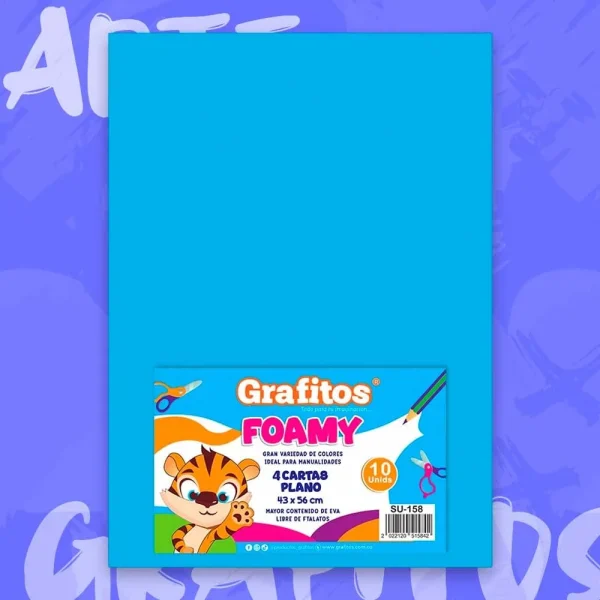 Fommy Cuatro Cartas Liso Azul Medio