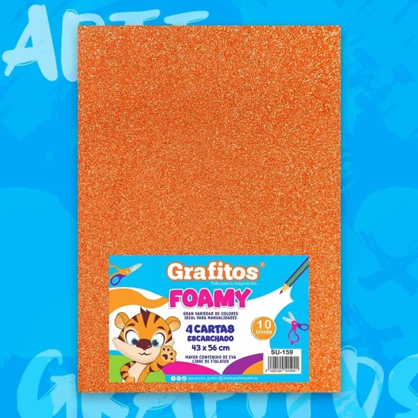 Fommy Grafitos Cuatro Cartas Escarchado Naranja