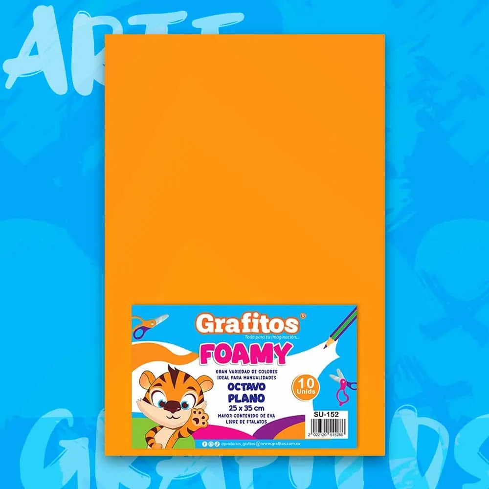 Foamy 1/8 Liso Naranja