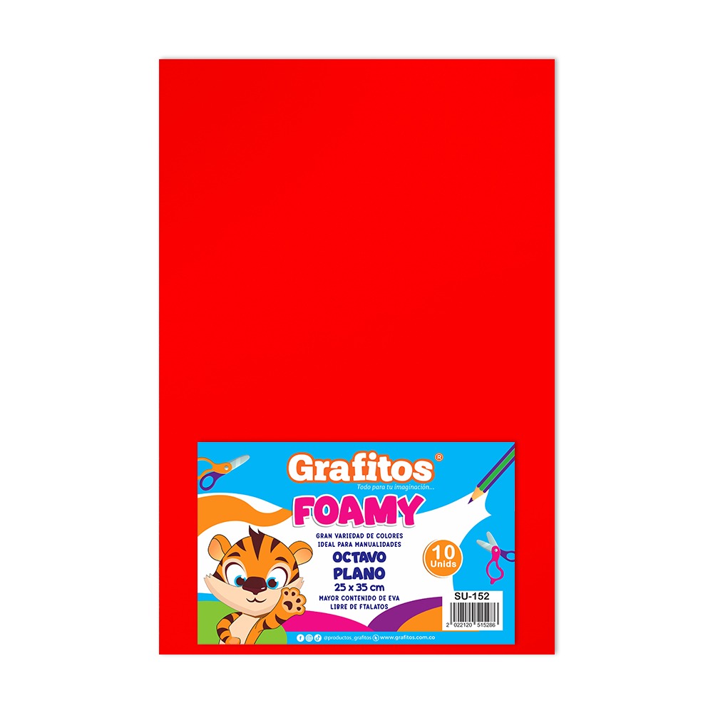 Foamy 1/8 Liso Rojo Suescun