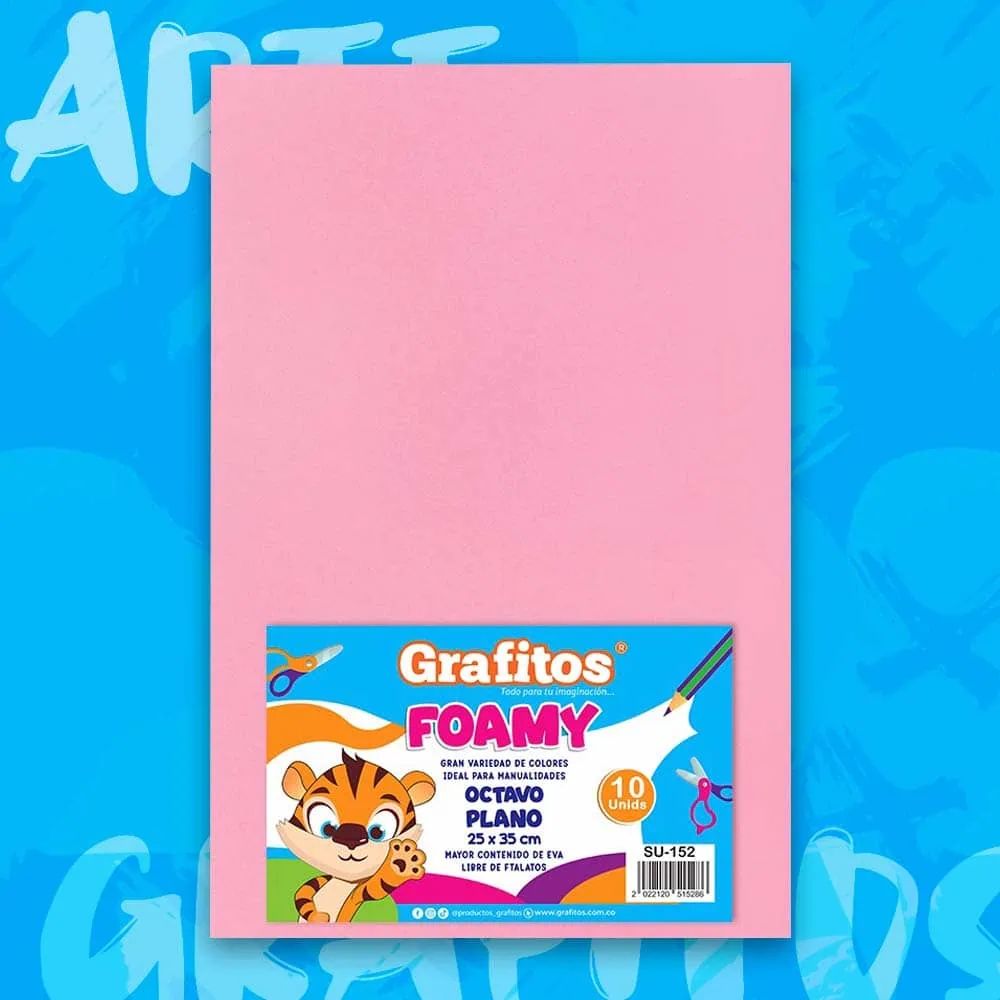 Foamy 1/8  Liso Rosado